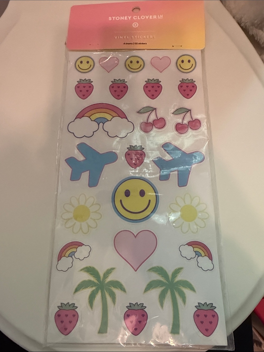 Stoney Clover Lane x Target Pink, Blue & Yellow Vinyl Sticker Sheet